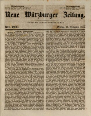 Neue Würzburger Zeitung Dienstag 23. September 1845
