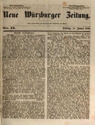 Neue Würzburger Zeitung Dienstag 13. Januar 1846