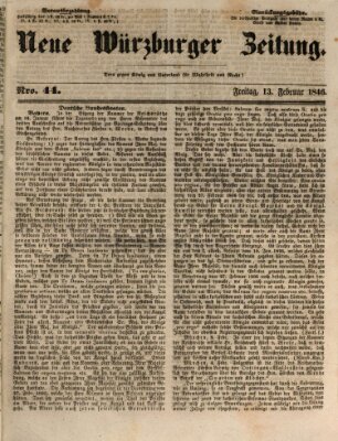 Neue Würzburger Zeitung Freitag 13. Februar 1846
