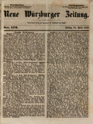 Neue Würzburger Zeitung Freitag 24. April 1846