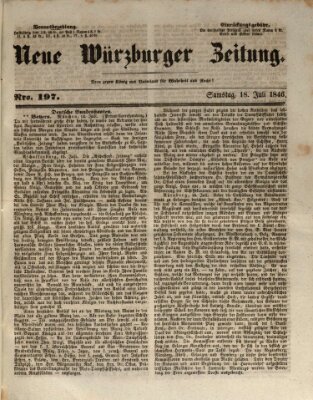 Neue Würzburger Zeitung Samstag 18. Juli 1846