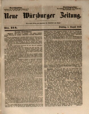 Neue Würzburger Zeitung Dienstag 4. August 1846