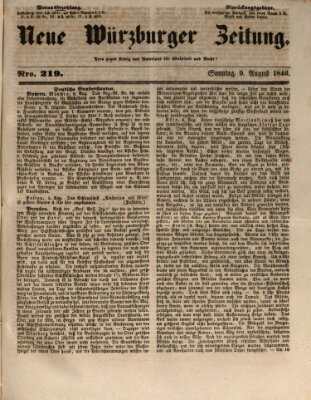 Neue Würzburger Zeitung Sonntag 9. August 1846