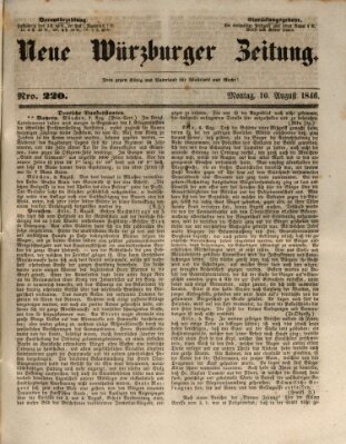Neue Würzburger Zeitung Montag 10. August 1846