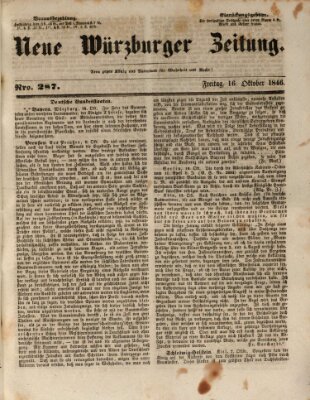 Neue Würzburger Zeitung Freitag 16. Oktober 1846