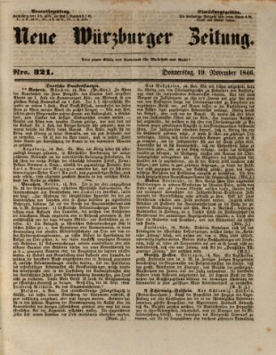 Neue Würzburger Zeitung Donnerstag 19. November 1846