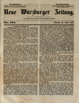 Neue Würzburger Zeitung Montag 26. April 1847