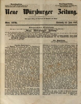 Neue Würzburger Zeitung Mittwoch 23. Juni 1847
