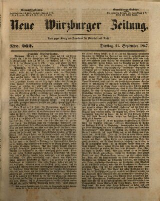 Neue Würzburger Zeitung Dienstag 21. September 1847