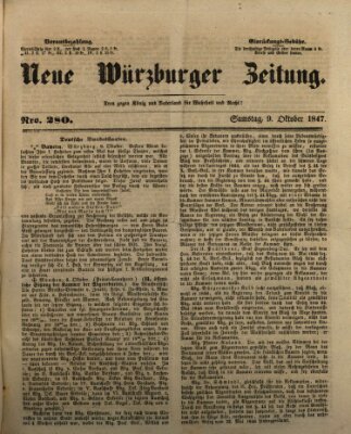 Neue Würzburger Zeitung Samstag 9. Oktober 1847