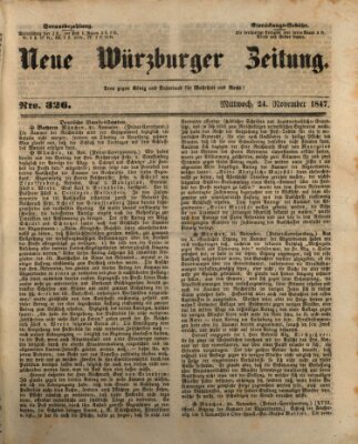 Neue Würzburger Zeitung Mittwoch 24. November 1847