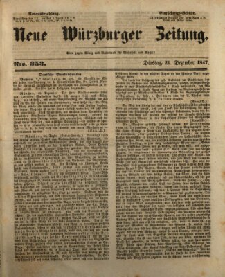 Neue Würzburger Zeitung Dienstag 21. Dezember 1847