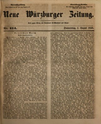 Neue Würzburger Zeitung Donnerstag 3. August 1848