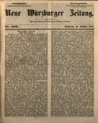 Neue Würzburger Zeitung Samstag 28. Oktober 1848