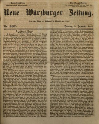 Neue Würzburger Zeitung Dienstag 5. Dezember 1848