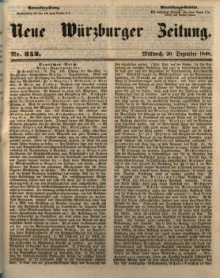 Neue Würzburger Zeitung Mittwoch 20. Dezember 1848