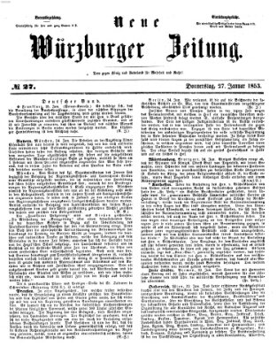Neue Würzburger Zeitung Donnerstag 27. Januar 1853