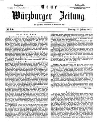 Neue Würzburger Zeitung Sonntag 27. Februar 1853