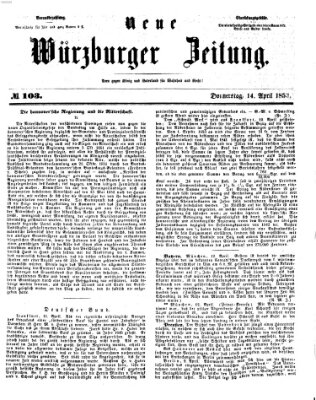 Neue Würzburger Zeitung Donnerstag 14. April 1853