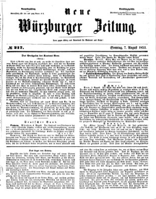 Neue Würzburger Zeitung Sonntag 7. August 1853