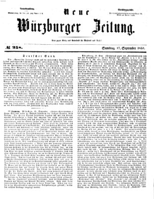 Neue Würzburger Zeitung Samstag 17. September 1853