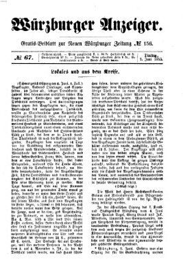 Würzburger Anzeiger (Neue Würzburger Zeitung) Dienstag 7. Juni 1853