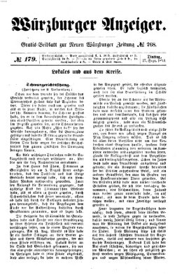 Würzburger Anzeiger (Neue Würzburger Zeitung) Dienstag 27. September 1853