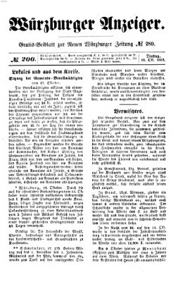Würzburger Anzeiger (Neue Würzburger Zeitung) Dienstag 18. Oktober 1853
