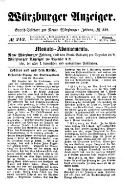 Würzburger Anzeiger (Neue Würzburger Zeitung) Mittwoch 30. November 1853