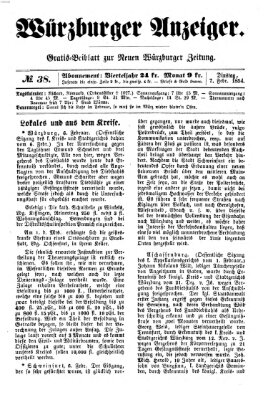 Würzburger Anzeiger (Neue Würzburger Zeitung) Dienstag 7. Februar 1854