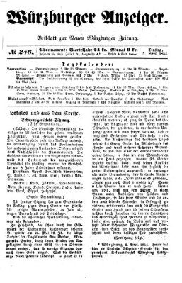 Würzburger Anzeiger (Neue Würzburger Zeitung) Dienstag 5. September 1854