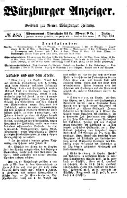 Würzburger Anzeiger (Neue Würzburger Zeitung) Dienstag 12. September 1854