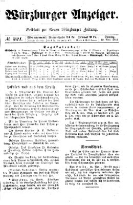 Würzburger Anzeiger (Neue Würzburger Zeitung) Sonntag 19. November 1854