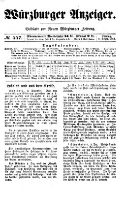 Würzburger Anzeiger (Neue Würzburger Zeitung) Dienstag 5. Dezember 1854