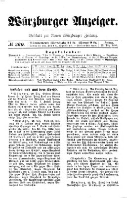Würzburger Anzeiger (Neue Würzburger Zeitung) Freitag 29. Dezember 1854