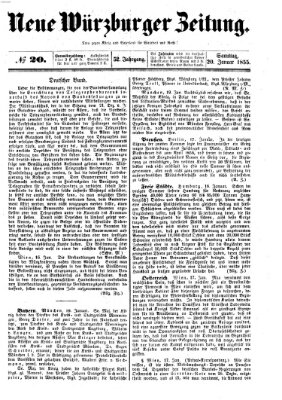 Neue Würzburger Zeitung Samstag 20. Januar 1855