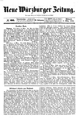 Neue Würzburger Zeitung Mittwoch 7. März 1855