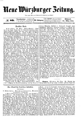 Neue Würzburger Zeitung Mittwoch 21. März 1855