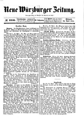 Neue Würzburger Zeitung Mittwoch 25. April 1855