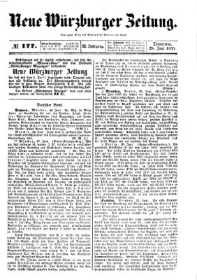 Neue Würzburger Zeitung Donnerstag 28. Juni 1855