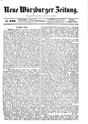 Neue Würzburger Zeitung Montag 6. August 1855