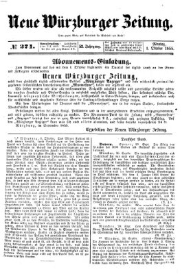 Neue Würzburger Zeitung Montag 1. Oktober 1855
