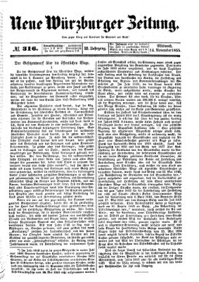 Neue Würzburger Zeitung Mittwoch 14. November 1855