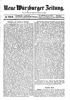 Neue Würzburger Zeitung Samstag 22. Dezember 1855