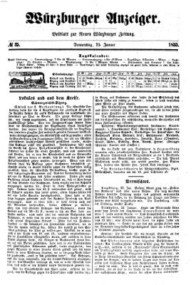 Würzburger Anzeiger (Neue Würzburger Zeitung) Donnerstag 25. Januar 1855