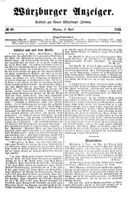 Würzburger Anzeiger (Neue Würzburger Zeitung) Montag 9. April 1855