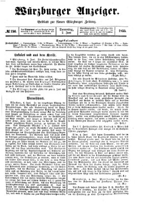 Würzburger Anzeiger (Neue Würzburger Zeitung) Donnerstag 7. Juni 1855