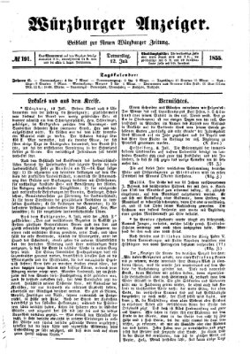 Würzburger Anzeiger (Neue Würzburger Zeitung) Donnerstag 12. Juli 1855