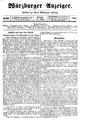 Würzburger Anzeiger (Neue Würzburger Zeitung) Mittwoch 22. August 1855
