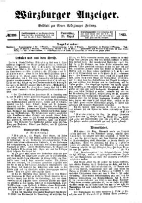Würzburger Anzeiger (Neue Würzburger Zeitung) Donnerstag 23. August 1855